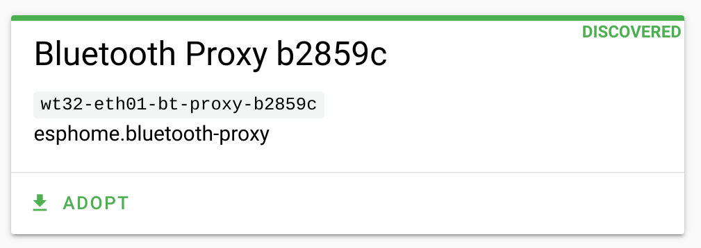 ESPHome dasboard adopt device