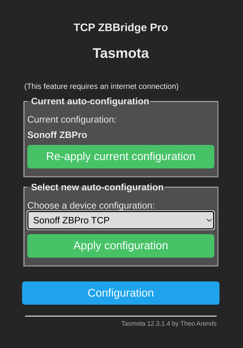 tasmota auto configuration